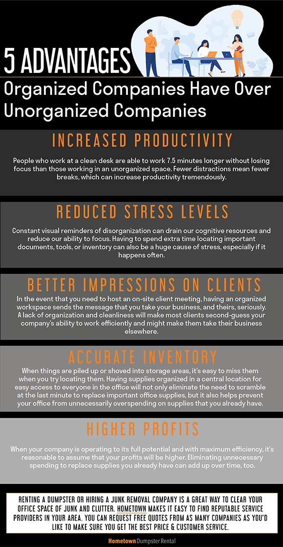 Advantages of being organized infographic