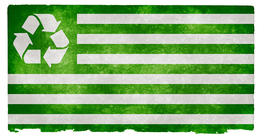 america recycles flag for recycling organizations